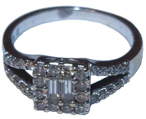 18 Karet White Gold Ring with Diamonds